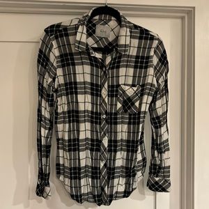 Rails Medium Black and White Plaid Flannel